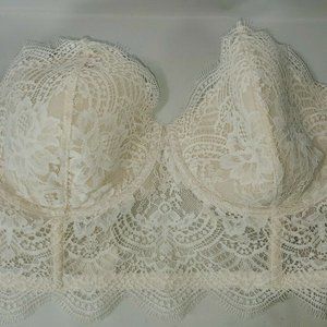 Victoria's Secret Cream Lace Eyelet Bralette 34DD